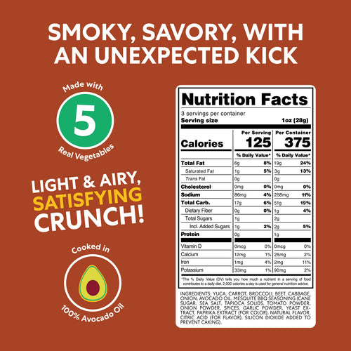 Snacklins Mesquite BBQ 3 oz nutrition facts and ingredients