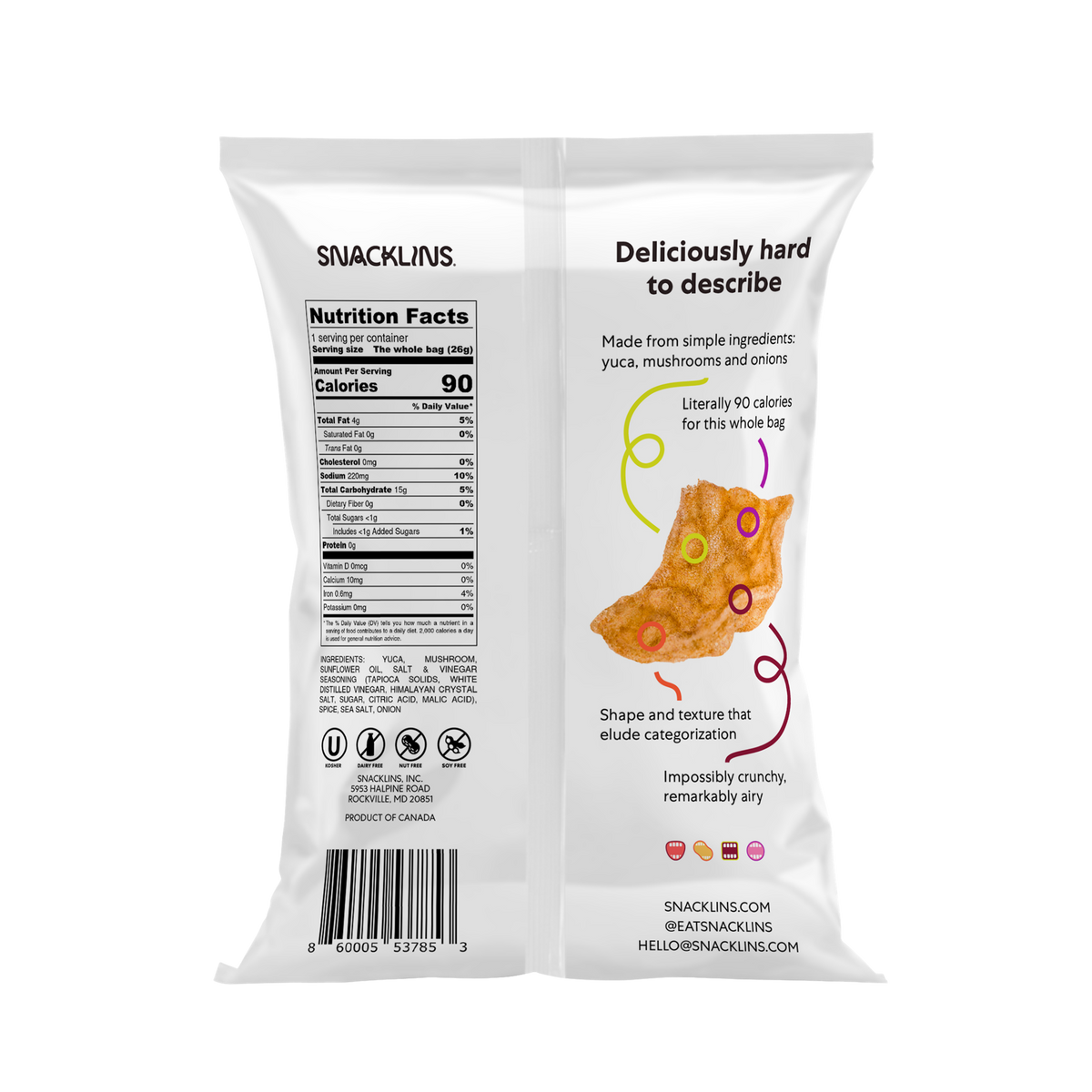 Sea Salt & Vinegar SNACKLINS | Tangy, Crunchy & Plant-Based Snack