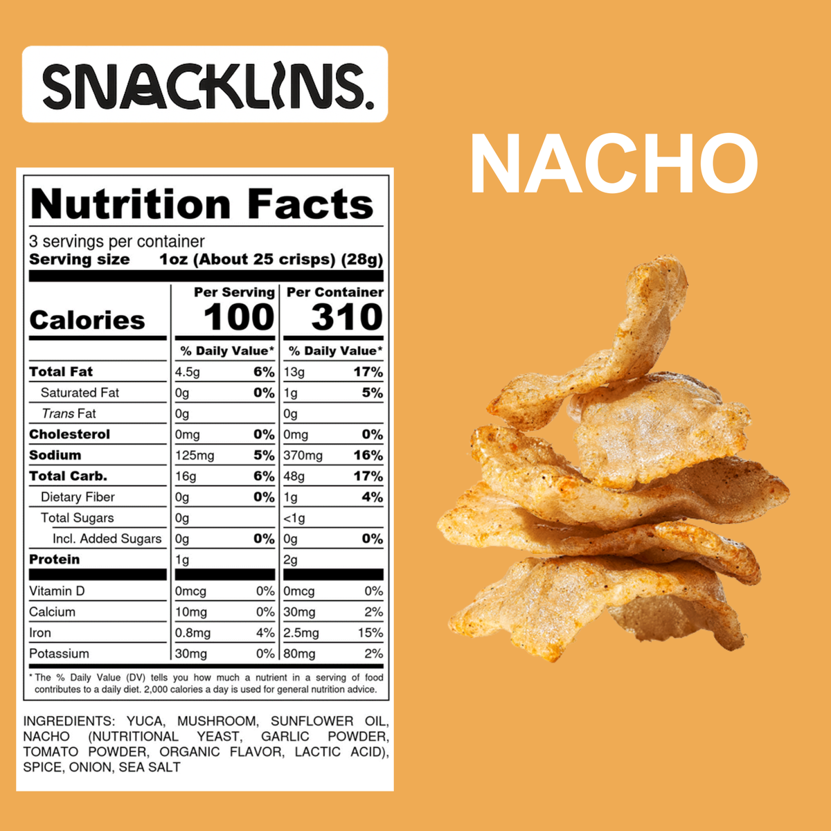 Snacklins Nacho Crisps – Dairy-Free Nacho Flavor, Big Crunch